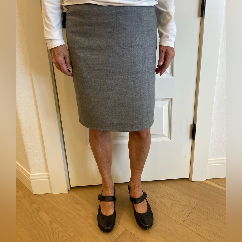 J Crew Wool Grey Pencil Skirt